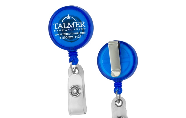 Cord Round Jumbo Imprint Retractable Badge Reel and Badge Holder with Metal Slip Clip Attachment Cord Round Jumbo Imprint Retractable Badge Reel and Badge Holder with Metal Slip Clip Attachment